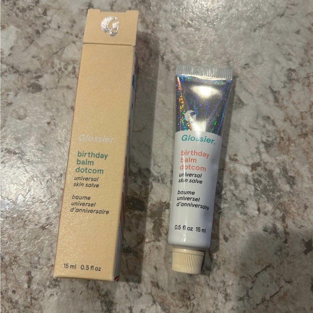 Glossier original birthday balm dotcom dot com lip skin salve gloss New